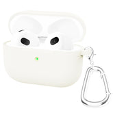 Funda protectora de silicona gruesa con parte inferior redonda para auriculares con gancho para AirPods 3